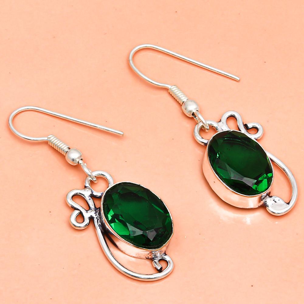 Emerald Quartz Gemstone Ethnic Jewelry Necklace Set 16-18''