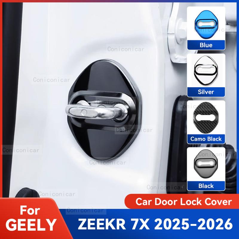 Auto Car Door Lock Protect Cover Emblems Case Stainless Steel Decoration For ZEEKR 7X EV 2025 2026 Protection Accessories