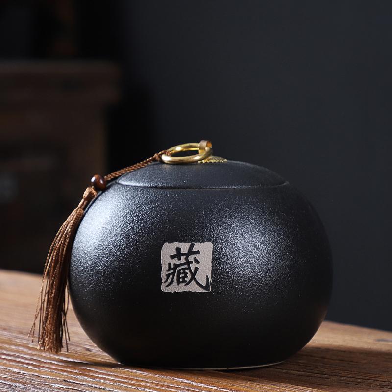 Frascos a prueba de humedad para el hogar, mesa de té, carrito de té de cerámica, contenedor de almacenamiento de granos de especias de cocina, accesorios para la ceremonia del té hechos a mano