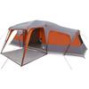 VidaXL Tente familiale avec dôme de porche 9 personnes gris et orange, tente, tente de jardin, abri extérieur, tente de 4009586