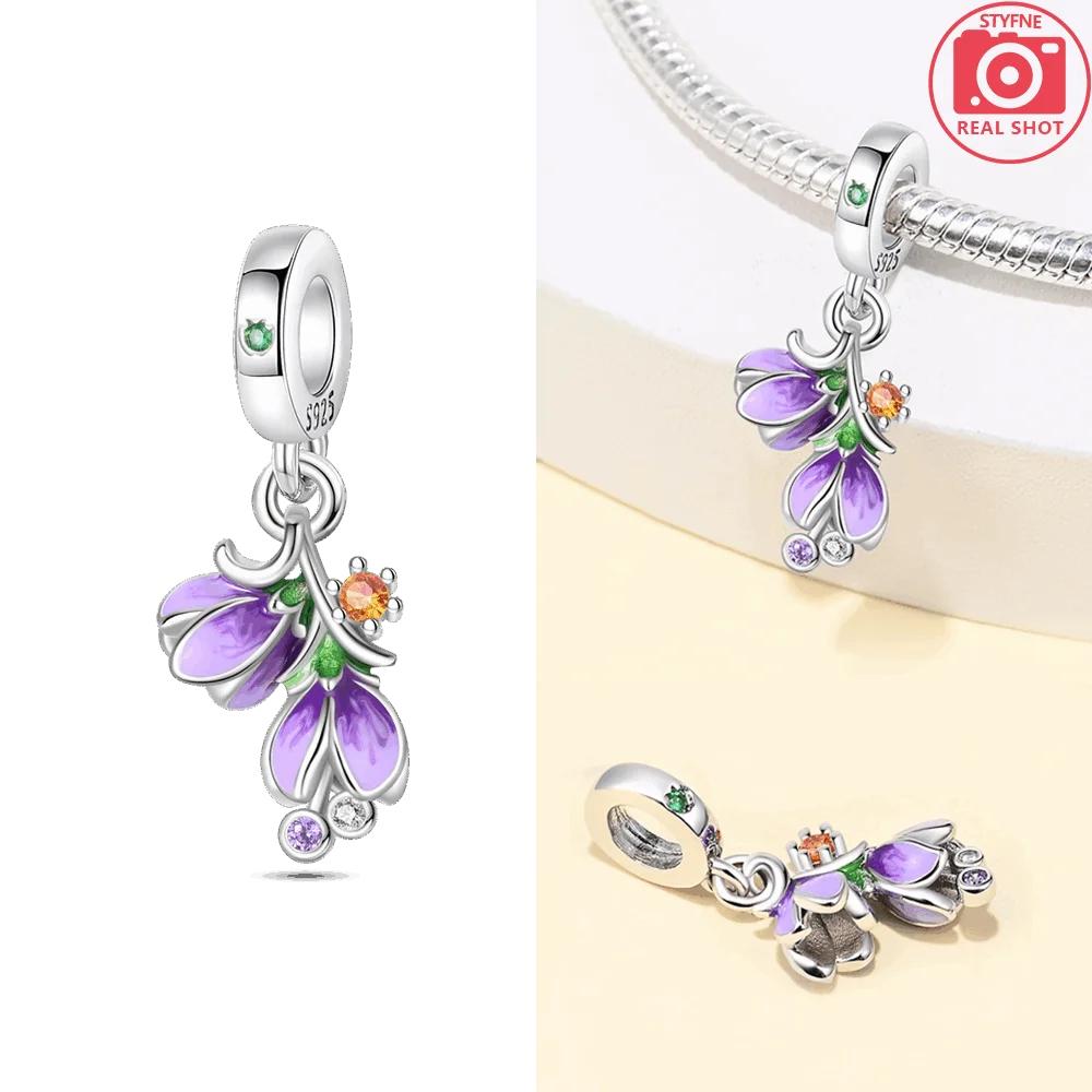 Bouquet Romantic Flower Language Theme Charms S Copper Beads Fit Pan Original Bracelets Diy Gifts Fine Jewelry