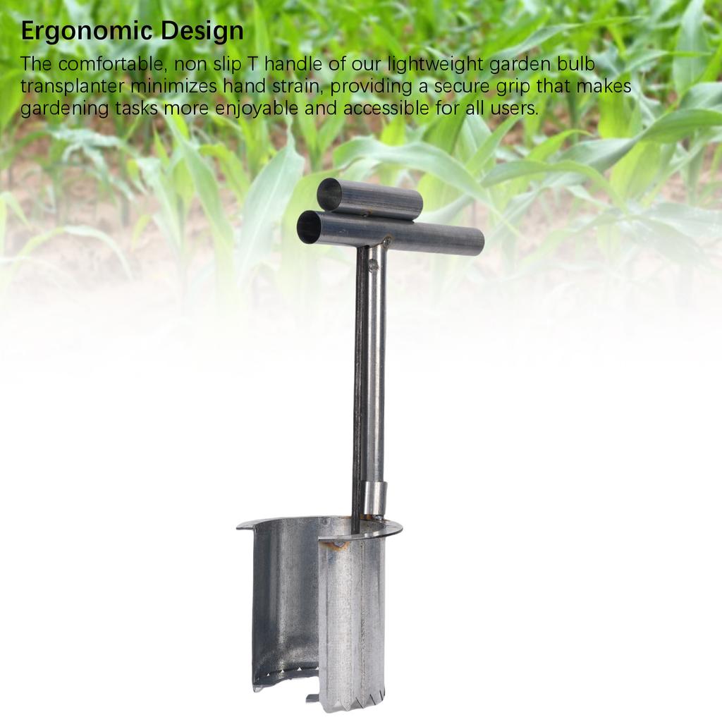 2pcs Handheld Bulb Planter Tool Stainless Steel Gardening Bulb Transplanter with Comfortable Grip for Digging Holes Plant Fruit Tree