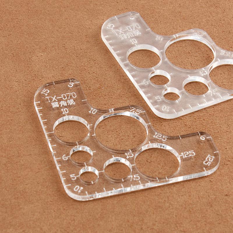 9X9Cm Akrylové R Měřidlo Pravítko Kutilské Kožené Kreslení Design Vzor Forma Potřeby