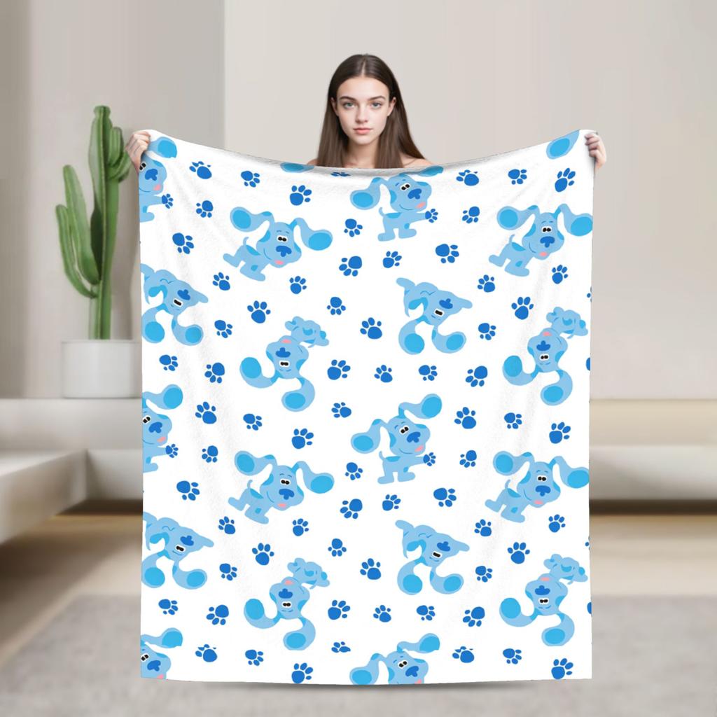 Soft Warm Blanket Airplane Travel Blue's Clues Collage Throw Blanket Cartoon Flannel Bedspread For Couch Chair Sofa Bed Sofa Bed