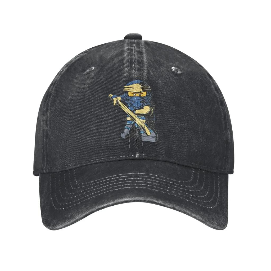 N-Ninjagos Anime Spel Tecknad Baseballkeps Vintage Sliten Denim Snapback-hatt Unisex Utomhus Träning Ostrukturerade Mjuka Hattar