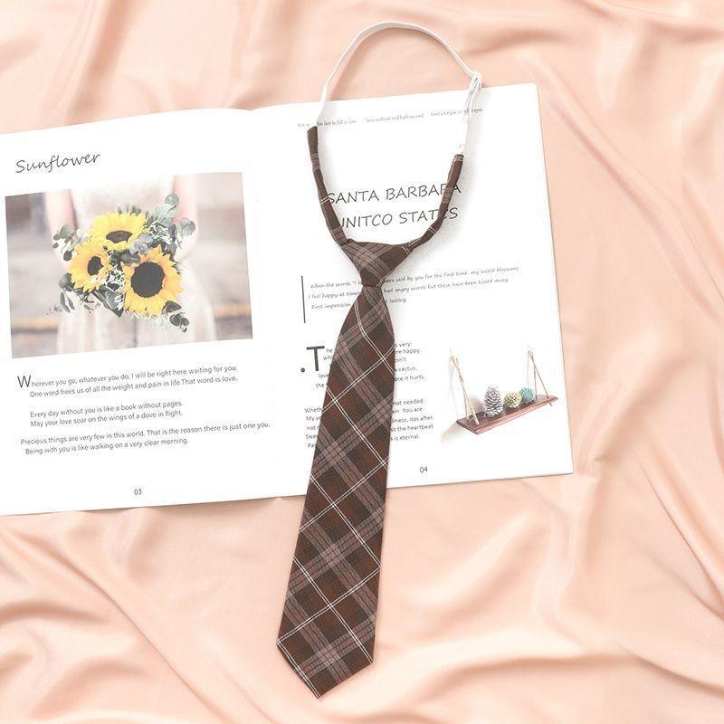 Japanese Striped Tie For Women And Men Polyester School Uniform Accessory