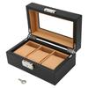 Watch Display Holder Stylish Light Luxury 3 Slots Lockable Dustproof Watch Case with Glass Plate