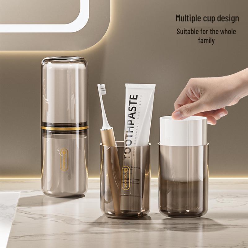 Portable Travel Toothbrush & Toothpaste Holder 4-in-1 Set