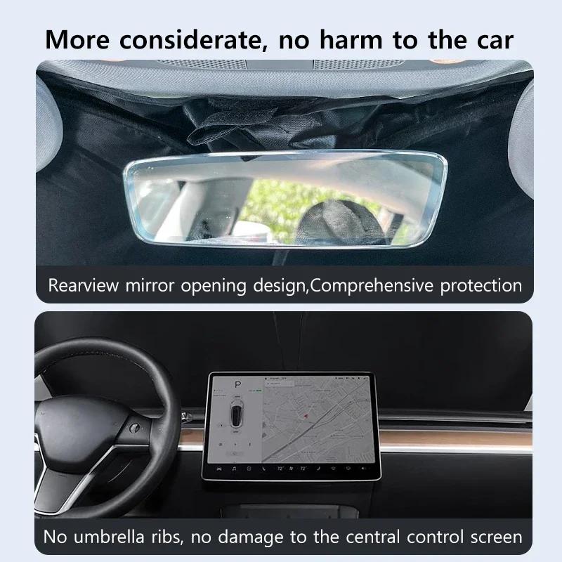For Windshield Sunshade for Tesla Model 3 Highland Model Y 2016-2025 Sun Shield Heat UV Protection Visor Accessories