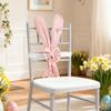 Chair Ribbons Easter Cute Props Rabbit Ear Design Chair Decoration For Party With Elastic Straps For Home Restaurant Furnitures