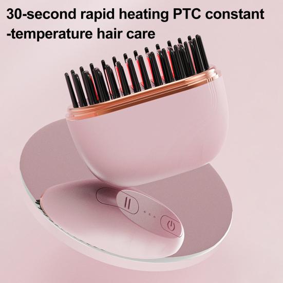 Mini kartáč na žehlení vlasů 3 nastavitelné teplotní režimy Dobíjecí Přenosný Cestovní Lehký Rychlé nahřívání Horký hřeben Elektrický kartáč na úpravu vlasů
