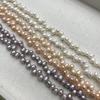1String, White Purple Yellow Natural Freshwater Pearls, Handmade  Top Sided Drilled Hole Pearl Beads for Jewelry Making DIY (Beads 5-6mm, Length 36cm)