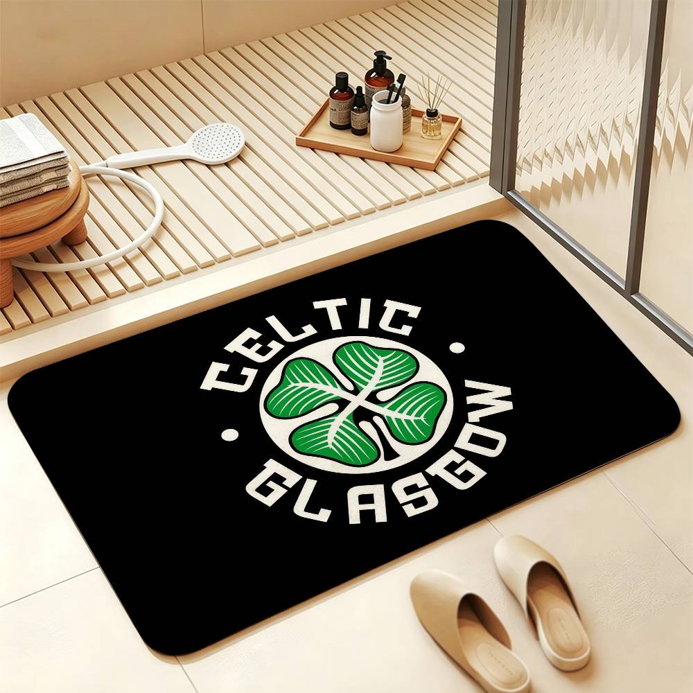 C-Celtic FC Anti‑Slip Floor Mat Short Plush Rug mat Soft Comfortable Machine Washable Home Decor