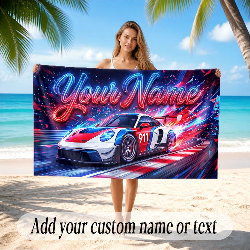 Fantasy Magie Thema Weiches Strandtuch Personalisierbares Benutzerdefiniertes Namens-Text-Handtuch Tragbar für Strand Pool Reisen