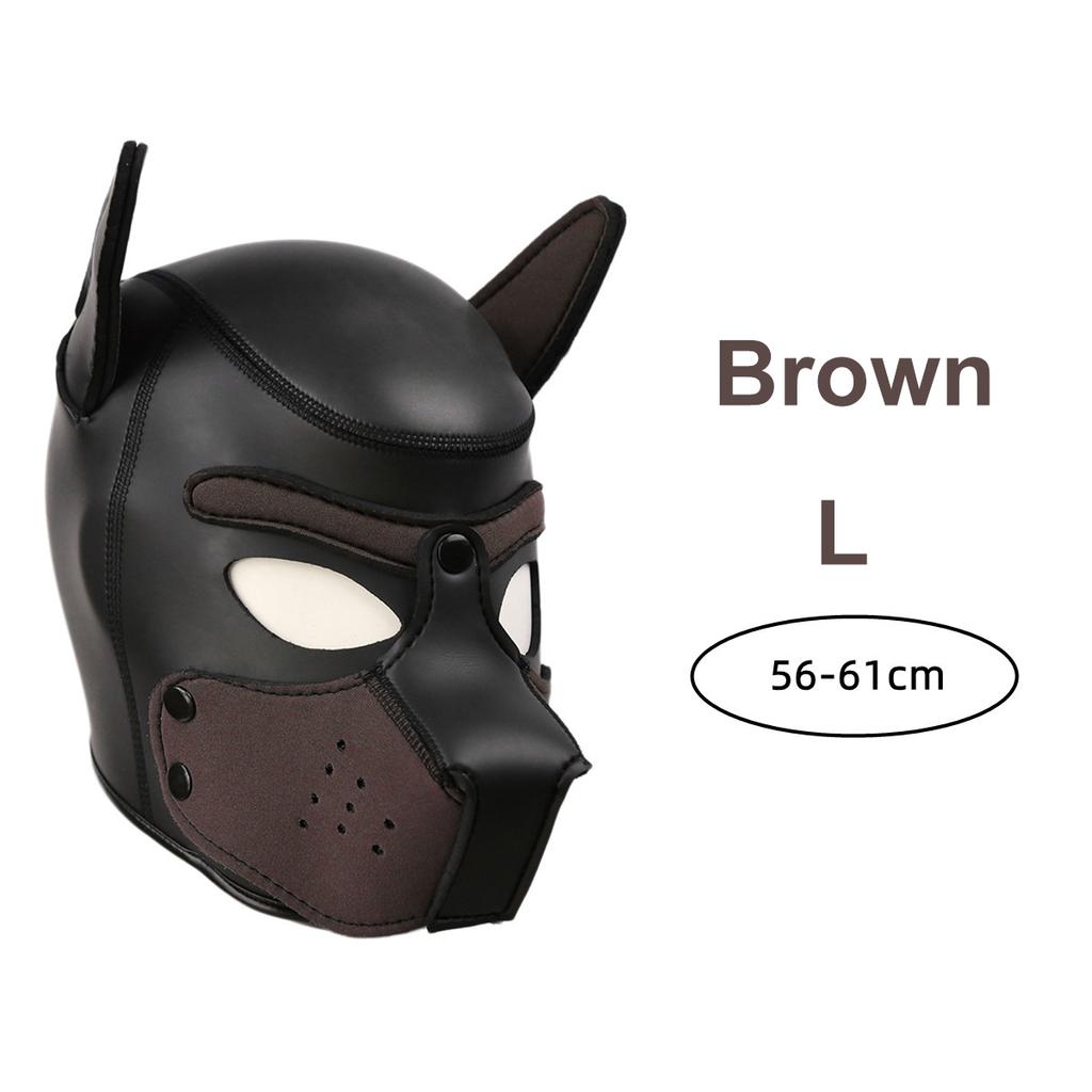XL-Größe, brandneue, modische, gepolsterte Latex-Gummi-Rollenspiel-Hundemaske, Welpe, Cosplay, voller Kopf mit Ohren, 10 Farben, Leistung