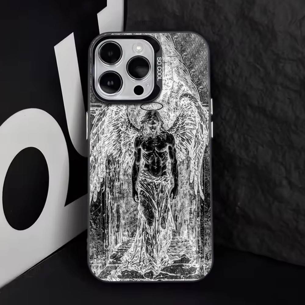 Темное Фэнтези Готика Чехол Для Телефона Для iPhone 17,16,15,14,13,12,11 Plus,Pro Max,XS,Цветной Серебристо-Черный Чехол iPhone14