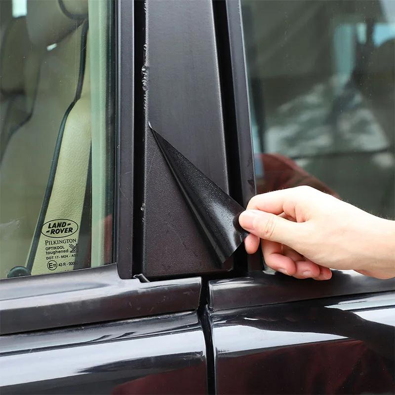 For Land Rover Discovery 2 1998-2003 PVC Black Car Window Center Pillar Trim Strips Decorative Sticker Car Accessories