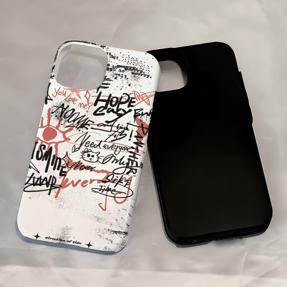 Tide brand graffiti English matte protective case Magnetic suction Apple 17 mobile phone case iPhone16promax wireless charging