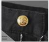 Men's Slim Straight Stretch Jeans with Gold Embroidery - Spring/Autumn Collection