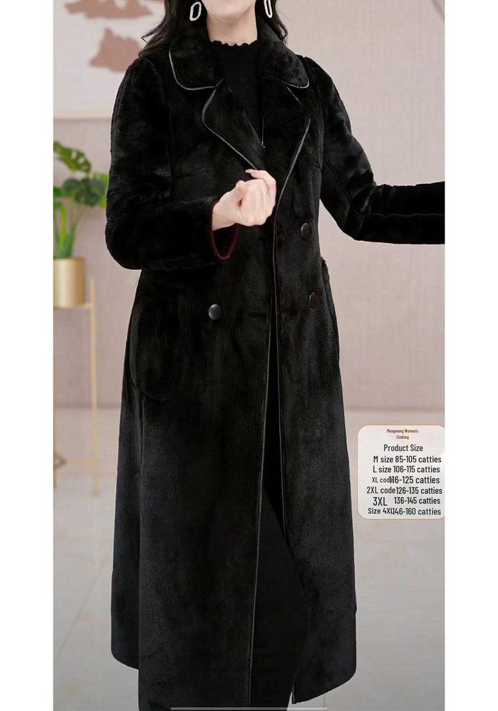 Women's Autumn/Winter 2025 Woolen Coat with Plush Velvet Lining - Slimming and Stylish