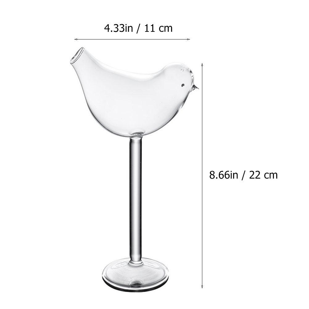 1Pcs Creative Bird Design Stemmed Cocktail Goblet Thick Transparent Glass Wine Goblet for Holiday Party Wedding Dessert