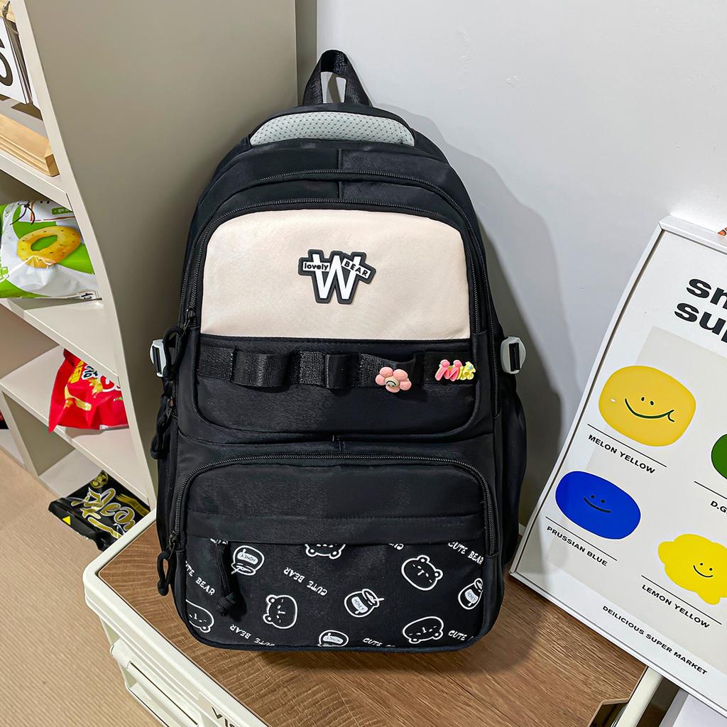 Schoolbag cute cartoon graffiti for girls, backpack for grades 1-1 in primary and secondary school, Japanese new minimalist INS style small backpack