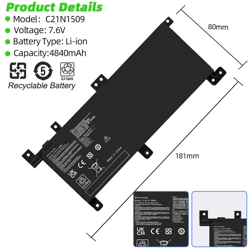 SKOWER C21N1509 Laptop Battery For Asus Vivobook A556U F556U K556U X556U Notebook FL5900U VM591U