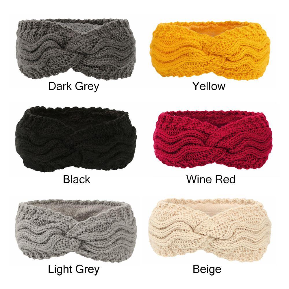 Winter Soft Knotted Stretch Turban Knitted Headbands for Women Hair Bands Ear Warmer
