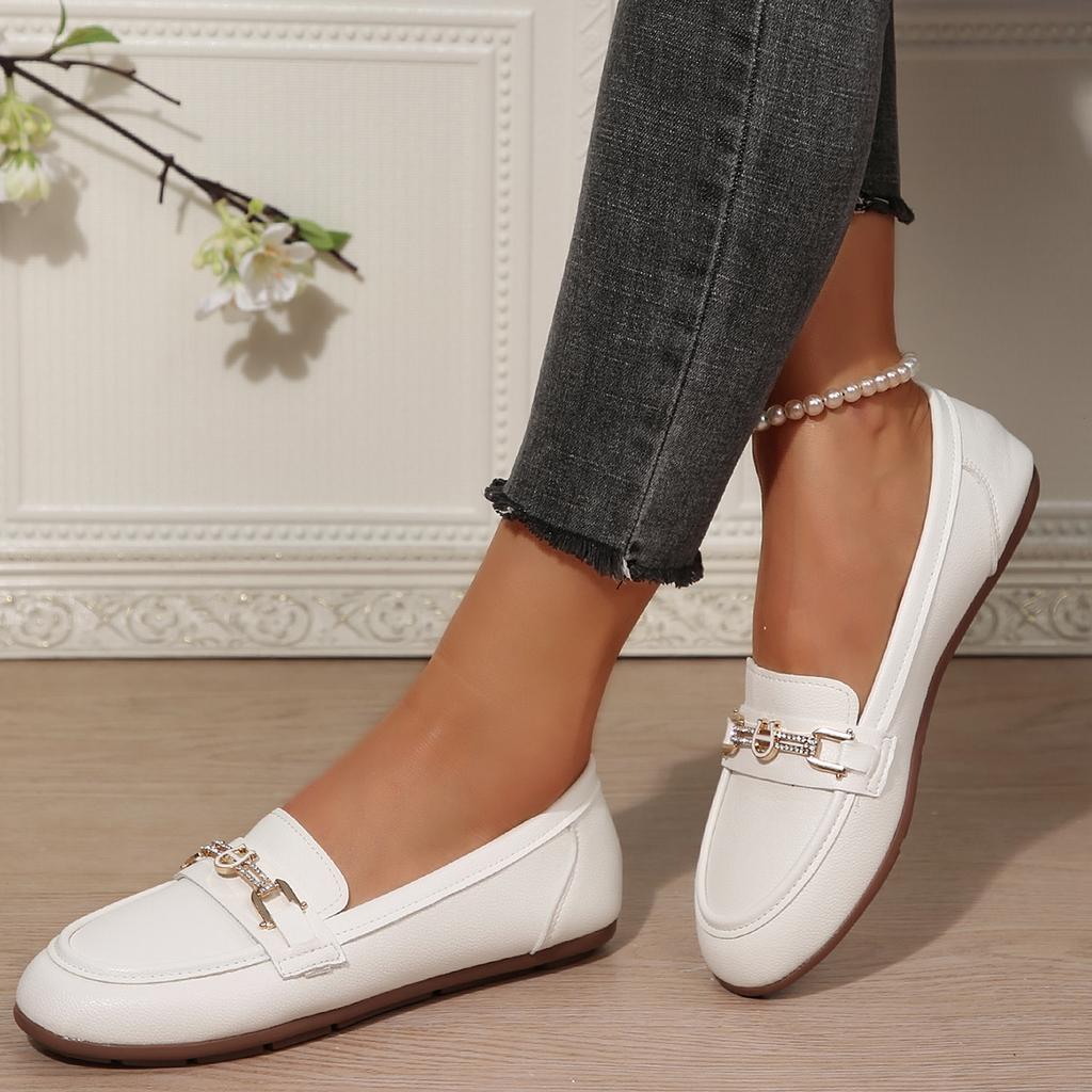 Zapatos Planos para Mujer 2026 Nuevos Zapatillas Planas sin Cordones para Mujer Otoño Punta Redonda Color Sólido Suela Blanda Casual Planos Cómodos Mocasines