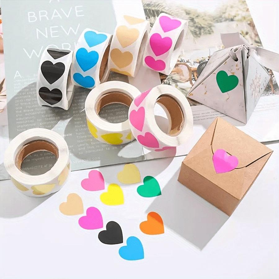500pcs Colorful Heart Shaped Stickers - Waterproof, Removable, Perfect For Birthdays, Confessions, Weddings, Birthdays, Valentine's Day DIY Labels