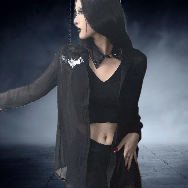 

Оригинальный экспорт США 1 R0n F1st Железный Кулак Готика Темный Азиатская Культура Летучая Мышь Перспектива Внешняя Защита от Солнца Рубашка Black perspective XS