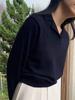 Women's Pure Wool Thickened Lapel Sweater - Long Sleeve, Loose Fit, Versatile Base Layer for Autumn and Winter.