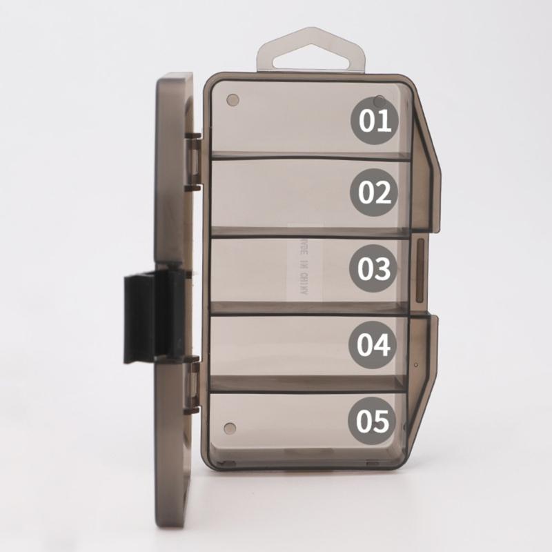 Tackle Storage Case Lures Baits Container Box 5 Compartments Fishing Tackle Box