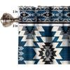 Blue Tribal Valance, Navajo Native American Navy Blue White Aztec Ethnic Geometric Print Blackout Short Window Curtain Drape for Kitchen Bedroom Cafe