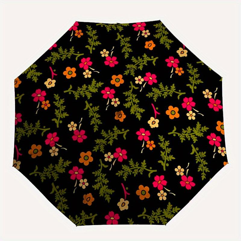 

1pc Floral Pattern Automatic Umbrella - 8-Rib Foldable Design, Outdoor Adventures, and Family Celebrations yy250829091