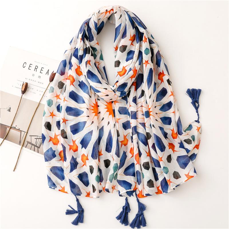 Women Luxury Brand Viscose Scarf Sexy Leopard Floral Tassel Shawl Autumn Winter Wrap Pashminas Stole Muslim Hijab Sjaal 180*90Cm