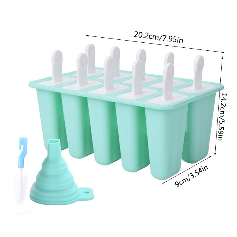 Popsicle Molds Silicone 4/6/10 Cavity Popsicle Trays Freezer Homemade Ice Cream Molds BPA Free Ice Pop Easy Release Mold