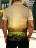 Heren Buiten Polo Shirt, Gemengde Kleur, Meerdere Specificaties Beschikbaar, Polyester Materiaal, Gestileerde Paarden Print, Geschikt voor Wandelen & Buiten