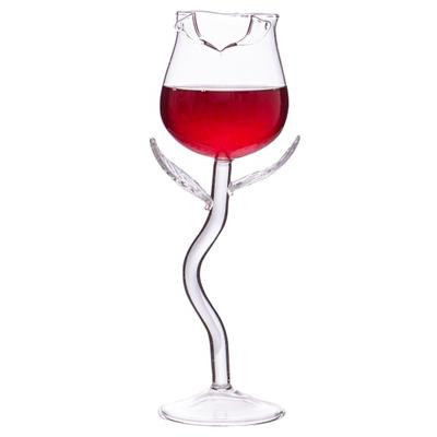 Wine Glass Exquisite Stable Base Transparent Rose Shape Goblet Cup