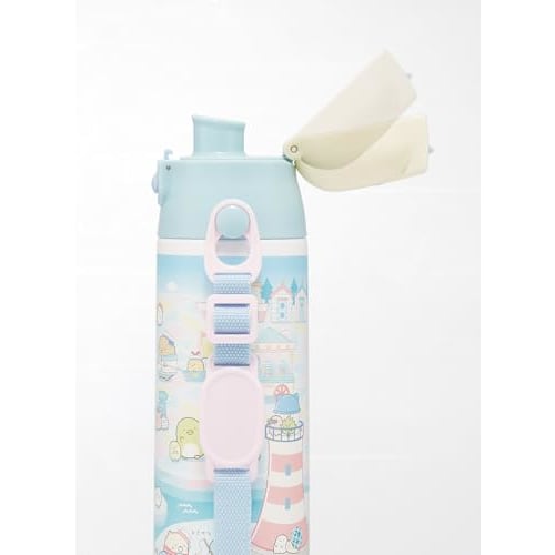 Skater Children's Stainless Steel Water Bottle, Direct Drinking, 580ml, Kid-Friendly and Lightweight, Sumikkogurashi Shirokuma Hometown Design, Insula