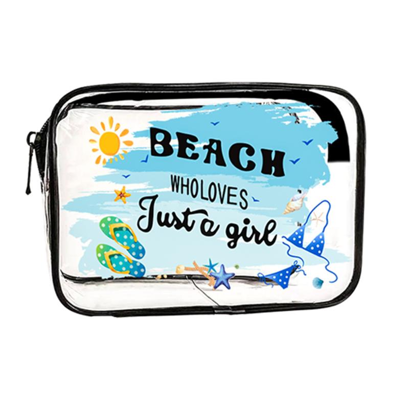 Organize Your Summer 1Pcs Clear PVC Makeup Bag Perfect for Travel Toiletries