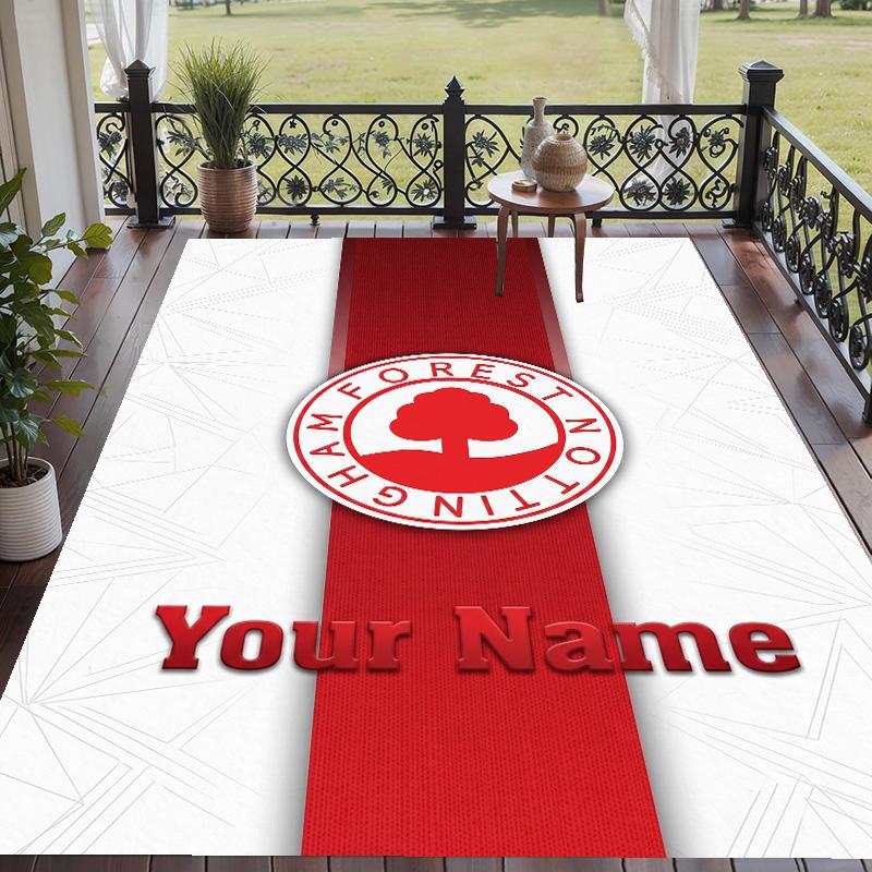 Custom Text Printed Rug Nottingham Forest FC Non Slip Floor Carpet For Home Room Decor