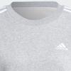 Adidas Striped Crewneck Casual Long-sleeve Sweatshirt for Women, Grey