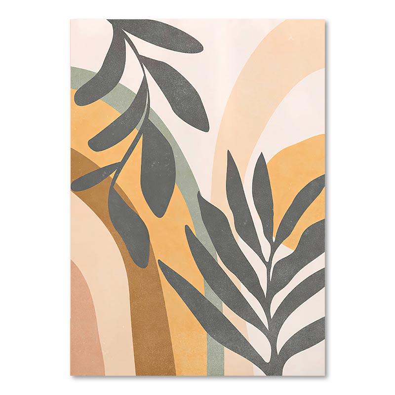 Boho Abstract Leaf Canvas Painting Monstera Rainbow Sun Posters Nordic Living Room Wall Art Pictures Prints For Home Decor