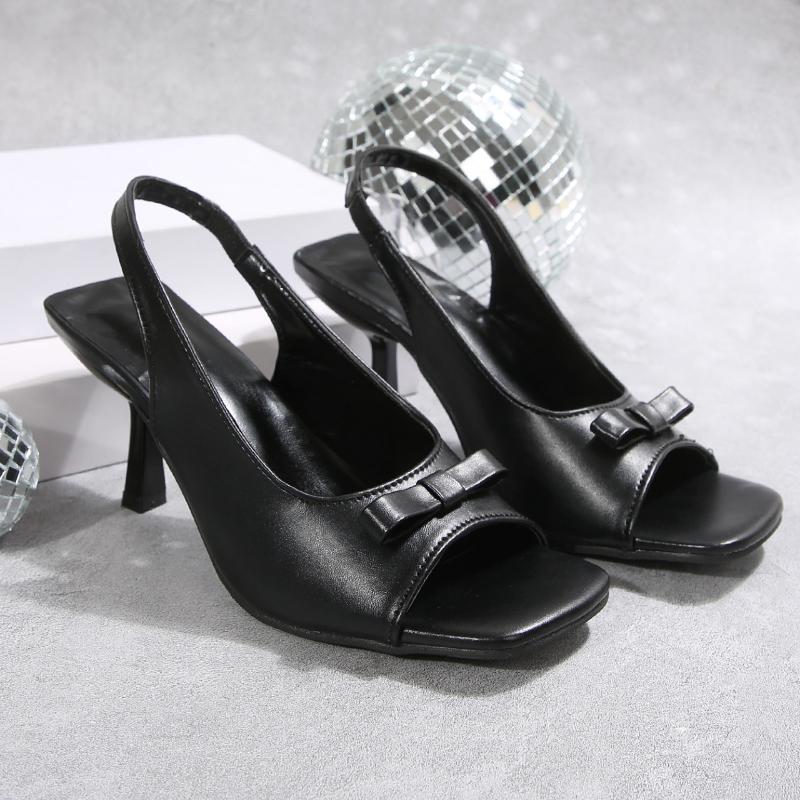 Fashion Sexy Women's Heeled Sandals Square Toe High Heels Shoes 2025 Summer New Trend Fad Stilettos Pumps Slingback Dress Mujer Zapatos