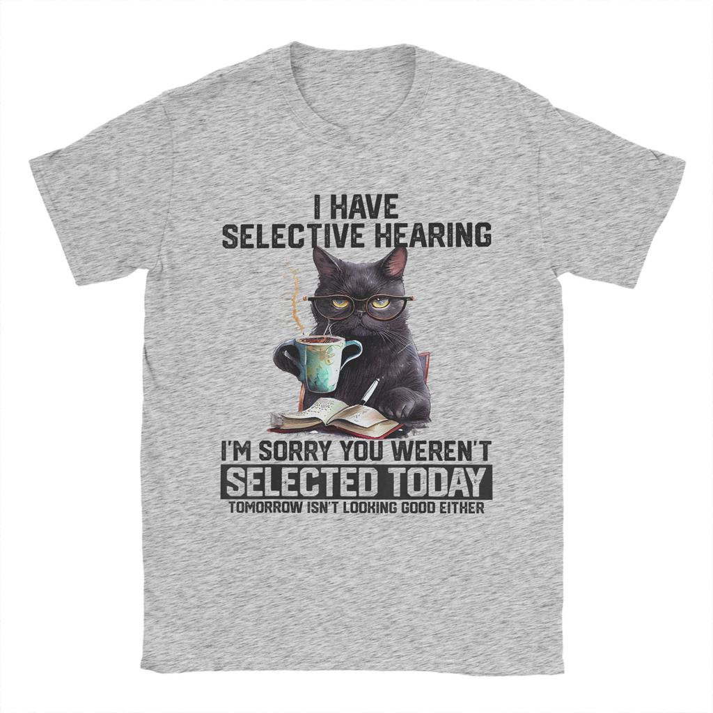 Sarcasm Humor Saying Cat Cotton T-Shirt For Men's Summer  Y2K Fun T Shirts O-Neck Leisure Tees Oversized Casual Clothes