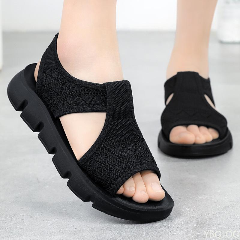 Summer Hollow Sandals Versatile New Mesh Breathable Lightweight Beach Women's Casual Sandals Platform Sneakers Zapatos De Mujer