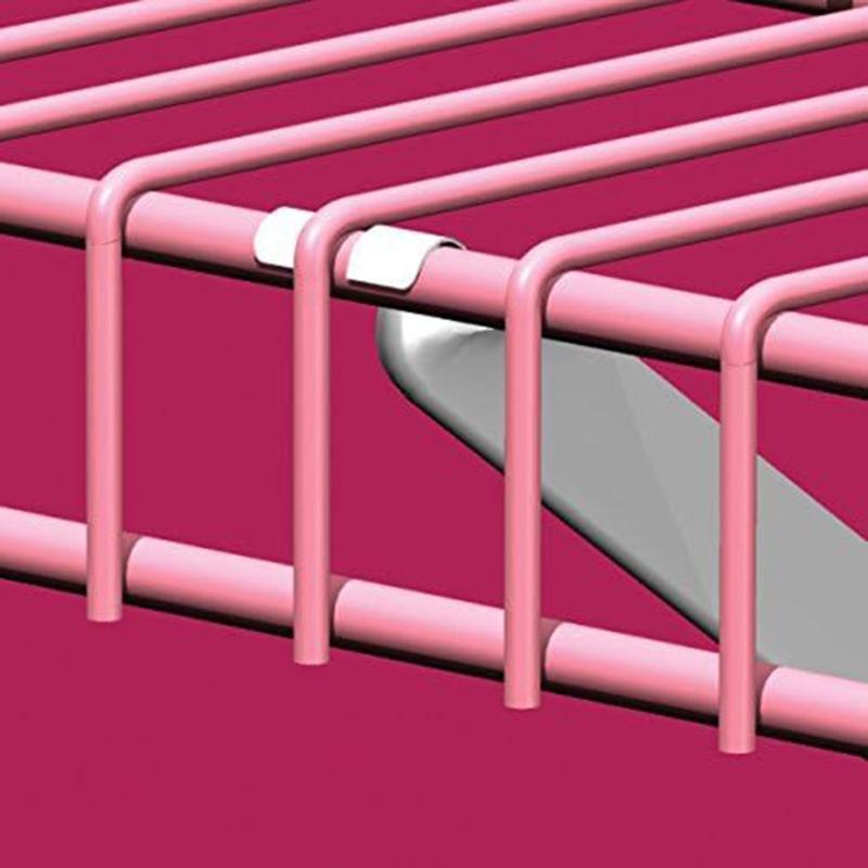 4lots Epoxy Coated Shelf Support Brackets Reinforced Stainless Steel Brackets for Wire Shelving Secure Mounting