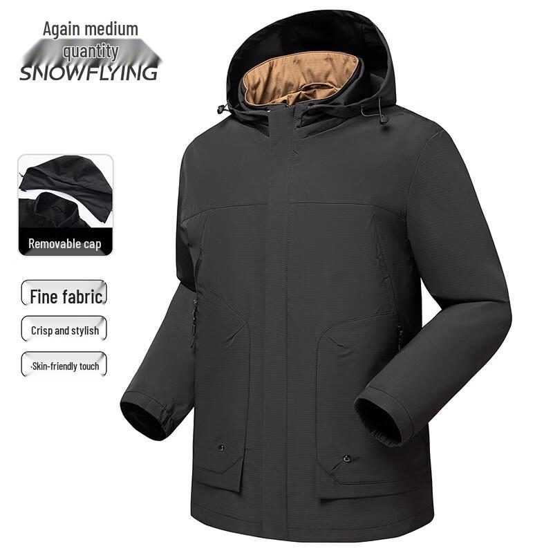 

SNOWFLYING Men s Detachable Hooded Waterproof Jacket X250513331F 3XL (190)