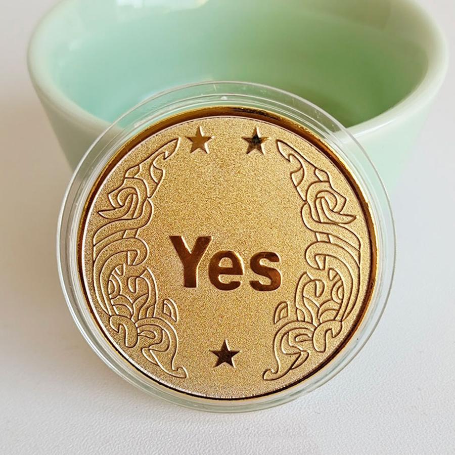 1pc Yes/No Decision Coin 3.8cm Golden Silvery Collectible Commemorative Coin Metal Lucky Coins Creative Party Toys